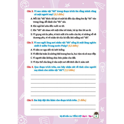 Sách - Bộ Đề Kiểm Tra Tiếng Việt  Lớp 5 - Tâp 1 - Kết Nối Tri Thức Với Cuộc Sống - Minh Thắng