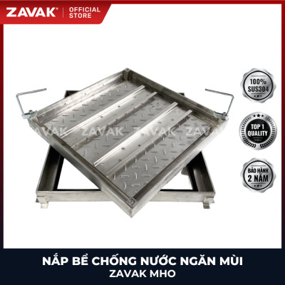 Nắp bể ngầm chống nước ngăn mùi inox ZAVAK MHO*-80 / KT 80x80cm, lát gạch 2,5cm/ tải tối đa 450kg