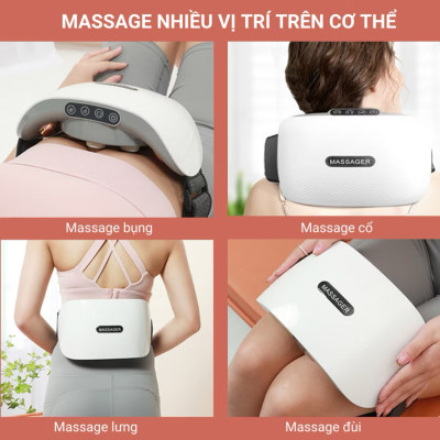 Máy Massage Bụng tan Mỡ, Đai Massage Đánh Tan Mỡ Bụng Cao Cấp Có Đèn Hồng Ngoại Tích Hợp Đá Nóng Giúp tan mỡ bụng 