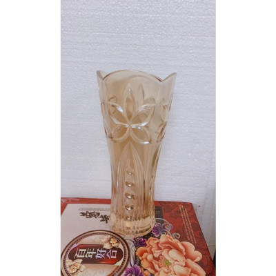 Lọ hoa Thủy tinh hoa văn Vàng, Màu cao 30 Cm (giao màu ngẫu nhiên)