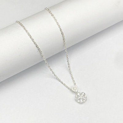 Dây Chuyền Bạc Nữ Dây Xoắn Kép Hoa 5 Cánh Bạc Hiểu Minh DMD559