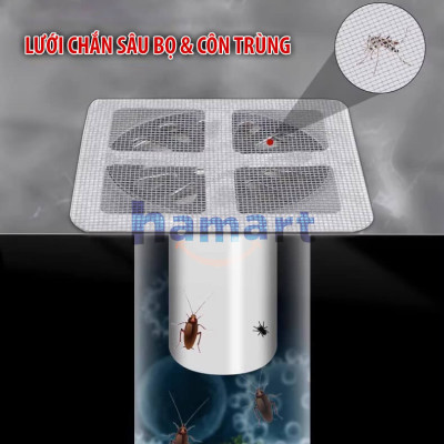 SET 10 Miếng Lưới Lọc Rác Nhà Tắm Chặn Côn Trùng Dán Nắp Cống Thoát Nước Sàn Bồn Rửa Bát Chống Tắc Nghẽn
