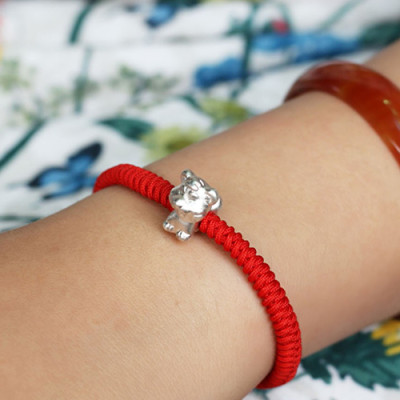Vòng tay kết dây phối 12 con giáp bạc - Ngọc Qúy Gemstones