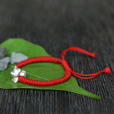 Vòng tay kết dây phối 12 con giáp bạc - Ngọc Qúy Gemstones