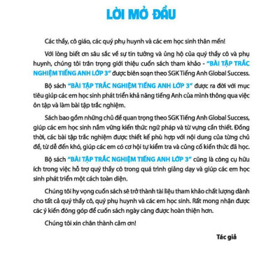 Global Success - Bài Tập Trắc Nghiệm Tiếng Anh Lớp 3 - Tập 2 - Có Đáp Án