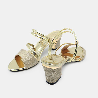 Giày cao gót nữ đẹp đế vuông 5 phân hàng hiệu rosata hai màu đồng bạc thời trang cao cấp ro539