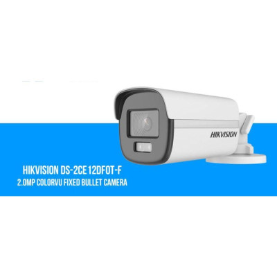 Camera HDTVI ColorVu 2.0MP thân trụ HIKVISION DS-2CE12DF0T-F Hỗ trợ đèn trợ sáng 40m, Chống ngược sáng, có màu đêm - Hàng chính hãng