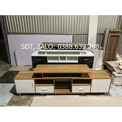 Kệ tivi thông minh kéo ra 2 đầu tăng giảm kích thước, dài 1,8m kéo ra được 2,5m, loại 2 ngăn kéo 2 cánh