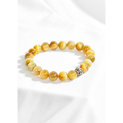 Vòng thạch anh mắt hổ vàng tâm phối charm lục tự Ngọc Quý Gemstones