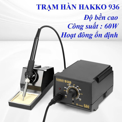Trạm Hàn Hako 936 60W Mỏ Hàn Thiếc – Điều Chỉnh Nhiệt 200–480°C, Lên Nhiệt Nhanh, Bền Bỉ