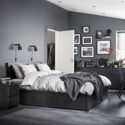 Giường gỗ MDF MALM kiểu dáng Bắc Âu hiện đại kèm 2 hộc tủ, sản xuất bởi Scandi Home