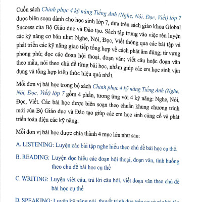Global Success - Chinh Phục 4 Kỹ Năng Tiếng Anh Nghe - Nói - Đọc - Viết Lớp 7 - Tập 2
