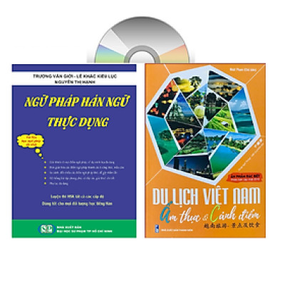 Sách - combo: Ngữ Pháp Hán Ngữ Thực Dụng  +Du lịch Việt Nam ẩm thực và cảnh điểm có phiên âm có mp3 nghe + DVD tài liệu