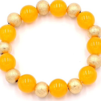 Vòng tay phong thủy - thạch anh vàng 12 ly VTAVHVM1 - hợp mệnh Kim, mệnh Thổ