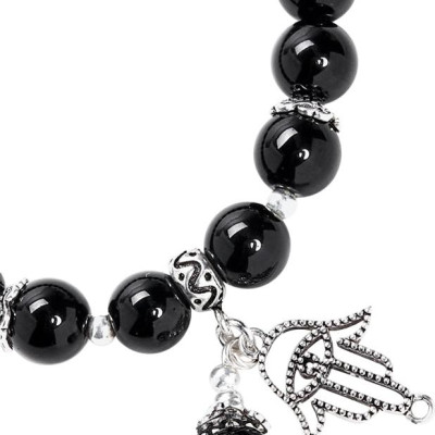 Vòng Tay Đá Obsidian Mix Charm Ngọc Quý Gemstones VT9