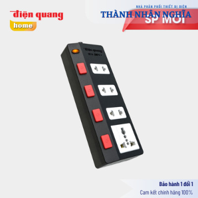 Ổ cắm Điện Quang ECO 4SBW (4 lỗ 4 công tắc)