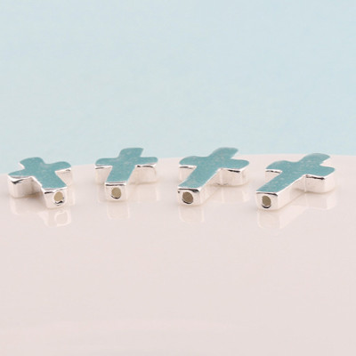 Combo 2 cái charm bạc trắng hình thánh giá xỏ ngang - Ngọc Quý Gemstones 