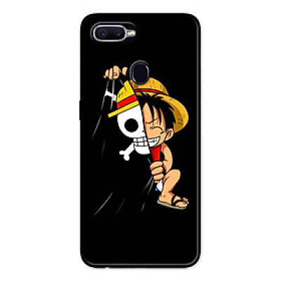 Ốp Lưng in cho Oppo A5s Mẫu Mũ Rơm Nền Đen - Hàng Chính Hãng