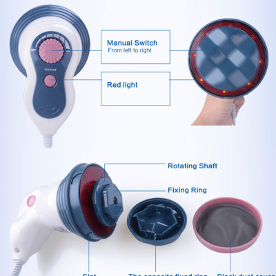 Máy massage bụng cầm tay 4 đầu hồng ngoại Puli PL-605 - Cơ