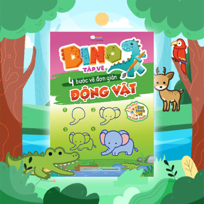 DINO tập vẽ - 4 bước vẽ đơn giản Động Vật