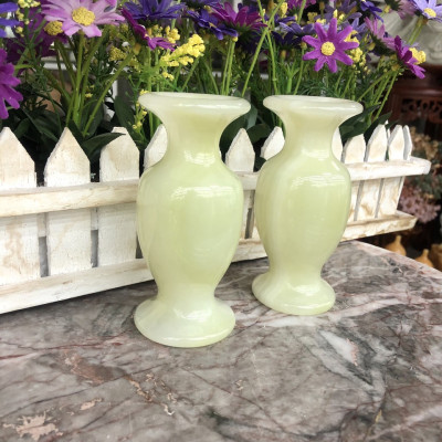 Cặp Lục Bình Lọ Hoa phong thủy đá ngọc Onyx - Cao 12 cm