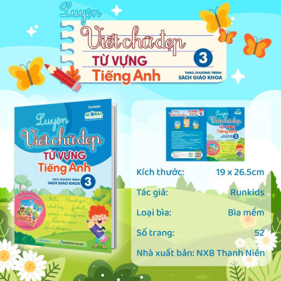 Sách - Luyện Viết Chữ Đẹp Từ Vựng Tiếng Anh - Theo Chương Trình Sách Giáo Khoa Lớp 3 - Megabook