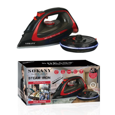 Bàn ủi, là hơi nước cầm tay KHÔNG DÂY SOKANY SK-9518 công suất mạnh mẽ 2400W có thể ủi khô và úi nước, chống nhỏ giọt - HÀNG CHÍNH HÃNG - DELIYA