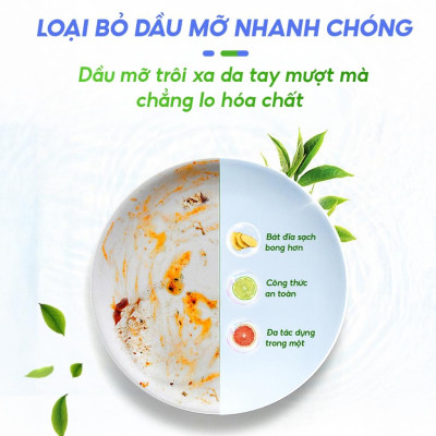 Combo 2 Túi 2L Nước Rửa Chén TOPGIA Thiên Nhiên, Làm Sạch Dầu Mỡ Hiệu Quả Và An Toàn Cho Da Tay