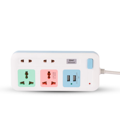 Ổ Cắm Nối Dài Cổng USB Comet CES4223 2500W dây dài 3m, 4 lỗ cắm, 2 cổng sạc USB, 1 công tắc