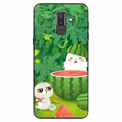 Ốp lưng dành cho Samsung J8 2018 mẫu Hai Chú Mèo Ăn Dưa