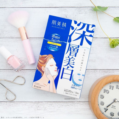 Mặt Nạ Dưỡng Sáng Mịn Da Kracie Hadabisei (Hộp 5 Miếng Lẻ)