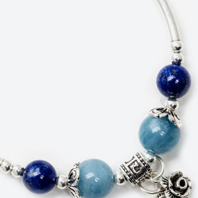 Vòng tay đá thiên nhiên phối charm hoa bạc size hạt 10mm - Ngọc Quý Gemstones