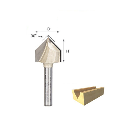 Mũi phay, mũi soi, mũi cắt rãnh chữ V 90độ 1/4"x1/2" (D=H=12.70mm) ARDEN