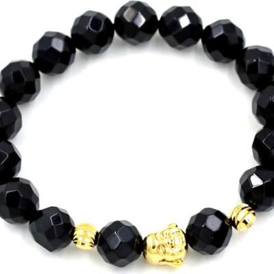 Vòng tay tay thạch anh Đen cắt giác 10 ly MV6