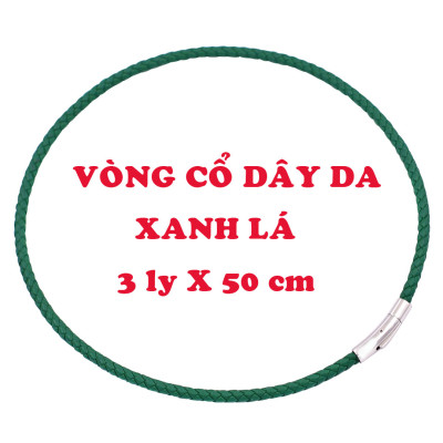 Mặt dây chuyền Phật Đại thế chí đá xanh 2.2 x 3.6cm ( size trung ) kèm vòng cổ dây da xanh lá + móc inox, Phật bản mệnh