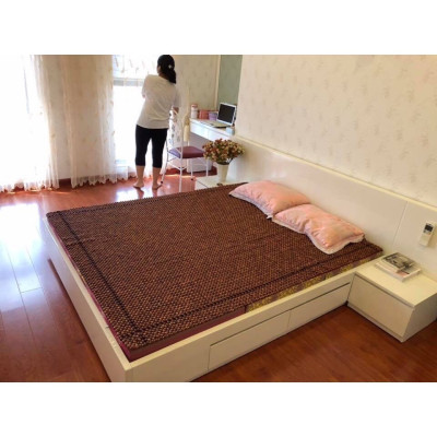 Chiếu Hạt Gỗ Hương Đỏ Cao Cấp - Kích Thước 1,2mx1,9m hạt 1.2cm ( video , hình thật )