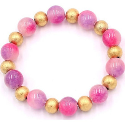 Chuỗi tay phong thủy - đá thạch anh hồng tím 10 ly VTAHIHVT1 - hợp mệnh Hỏa, mệnh Thổ