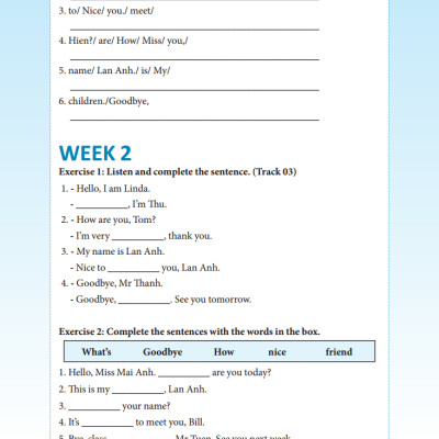 BÀI TẬP CUỐI TUẦN TIẾNG ANH LỚP 3 - TẬP 1 (CÓ ĐÁP ÁN)_MT