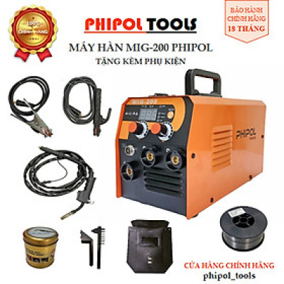 Máy hàn PHIPOL TOOLS MIG-200 siêu khoẻ, hàn không khí điện 220V, tặng kèm nhiều phụ kiện - Hàng Chính Hãng