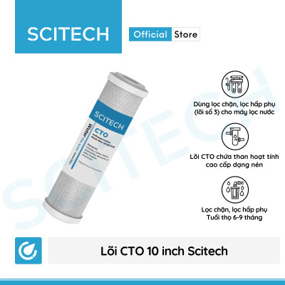 Lõi lọc nước số 3 CTO 10 inch dùng trong máy lọc nước RO, bộ lọc thô - Hàng chính hãng