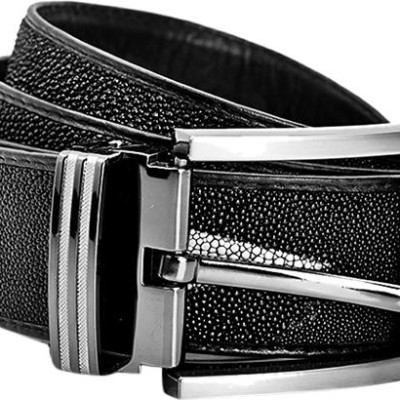 Thắt Lưng Nam Da Cá Đuối Bản Lớn Đầu Kim Huy Hoàng HT4504 - Đen