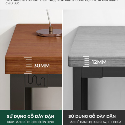 Bàn làm việc kết hợp tủ để đồ chất liệu gỗ mdf phủ melamin chống xước thương hiệu IGA - GM191