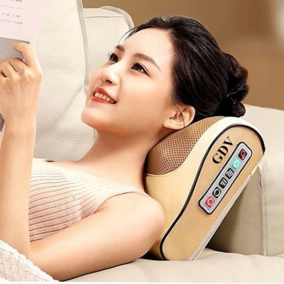 Gối Massage Cổ Vai Gáy 6 Chức Năng GDV - Màu Ngẫu Nhiên - Hàng Chính Hãng
