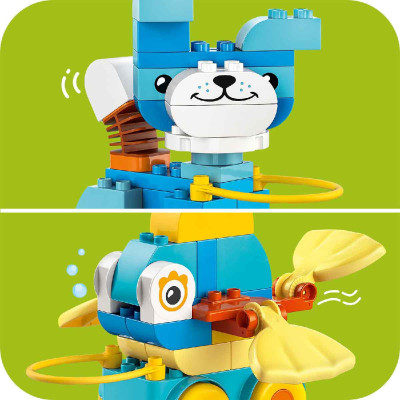LEGO DUPLO 10448 Đồ Chơi Lắp Ráp 3 Trong 1 Động Vật Đi Trên Bánh Xe (58 chi tiết)
