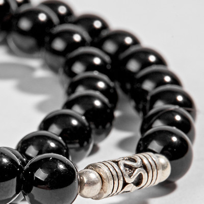 Vòng 2 Line Đá Núi Lửa Phối Charm Bạc (6mm) Ngọc Quý Gemstones