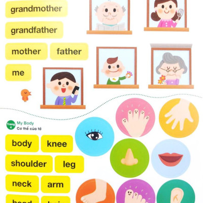 Bé Vui Học Tiếng Anh Cùng Sticker - First Words - Những Từ Vựng Đầu Tiên