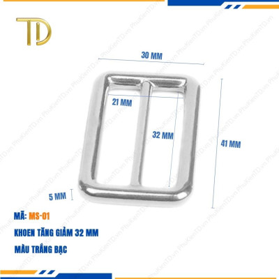 Khoen tăng giảm dây túi xách, Khoen chỉnh dây đeo túi, Tăng đơn túi xách 32mm mạ điện độ bền 5-8 năm