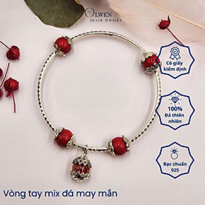 Vòng Tay Bạc Nữ S925 Gắn Đá Thạch Anh Ưu Linh BAC_B08