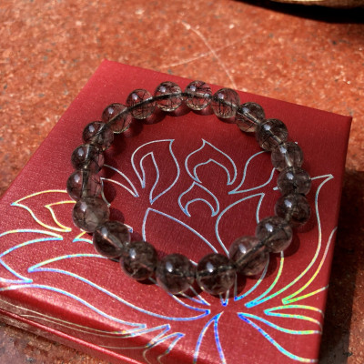 Vòng Thạch Anh Tóc Đen Trong 9mm