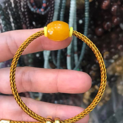 VÒNG TAY LU THỐNG VÀNG ANH TRÒN KIỂU DÂY VÀNG ĐẸP NỮ MẠNG KIM THỔ THỦY CHẤT LIỆU ĐÁ MÃ NÃO FREESIZE Ạ